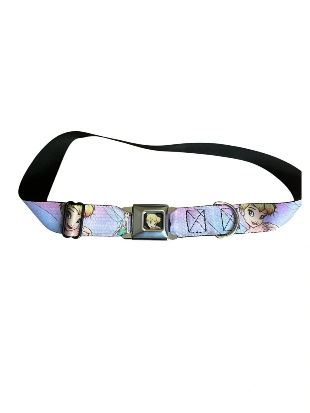 Buckle-Down Disney Tinker Bell Seatbelt Buckle Dog Collar– Large